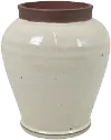 Harris 10 Inch Off White Vase with Stone Colored Lip