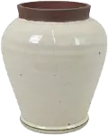 Harris 10 Inch Off White Vase with Stone Colored Lip