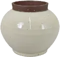 Harris 6 Inch Off White Vase with Stone Colored Lip