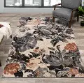 Abbey 8 x 11 Floral Gray Cream Area Rug