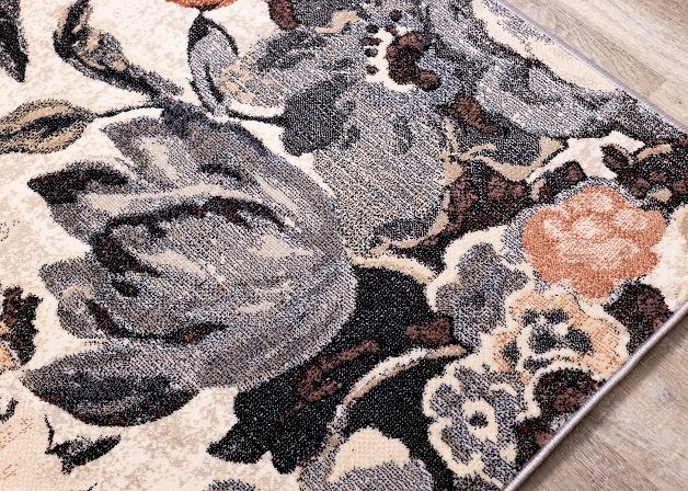 Abbey 8 x 11 Floral Gray Cream Area Rug-3