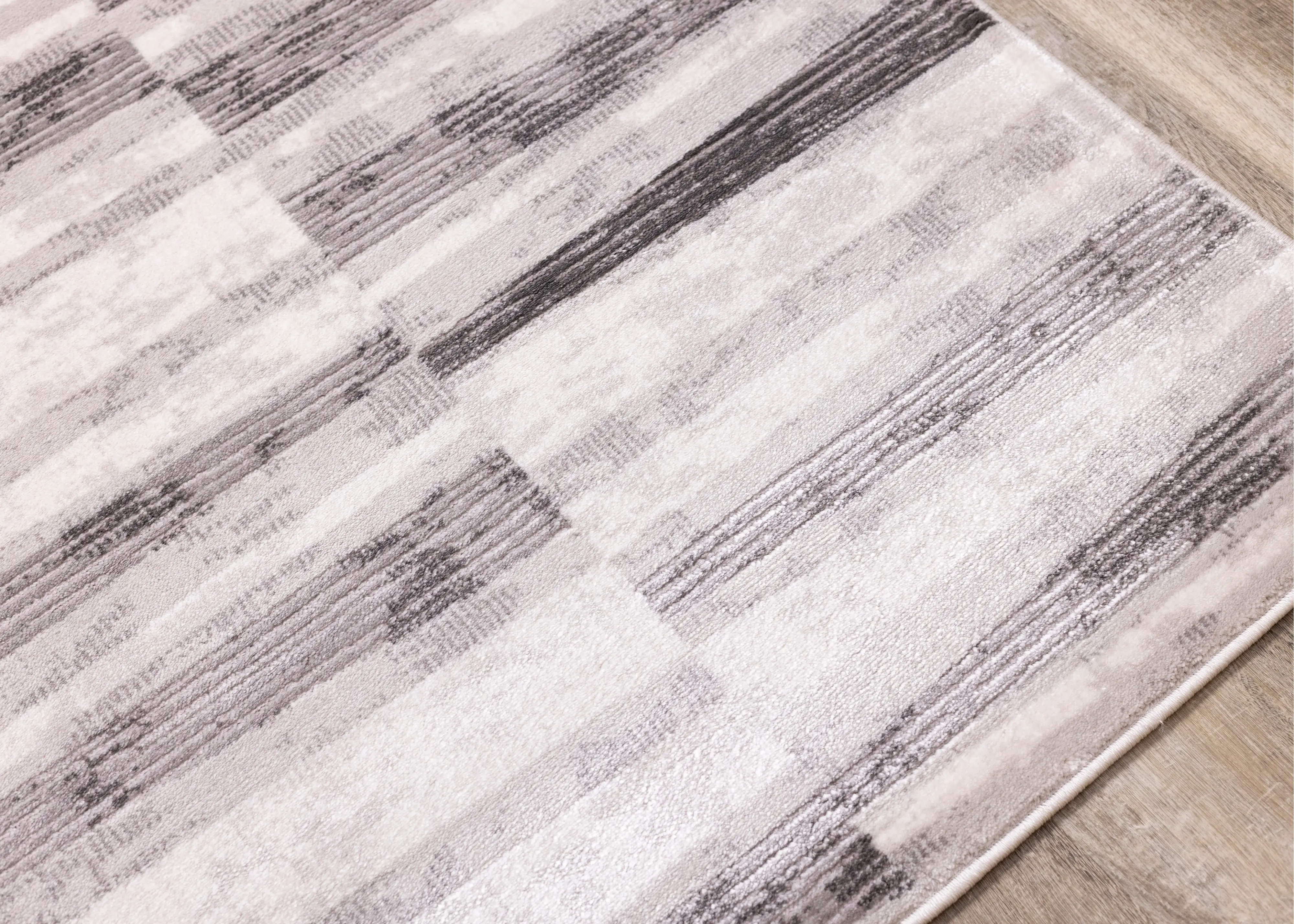 Chorus 5 x 8 Geometric White and Gray Area Rug-4