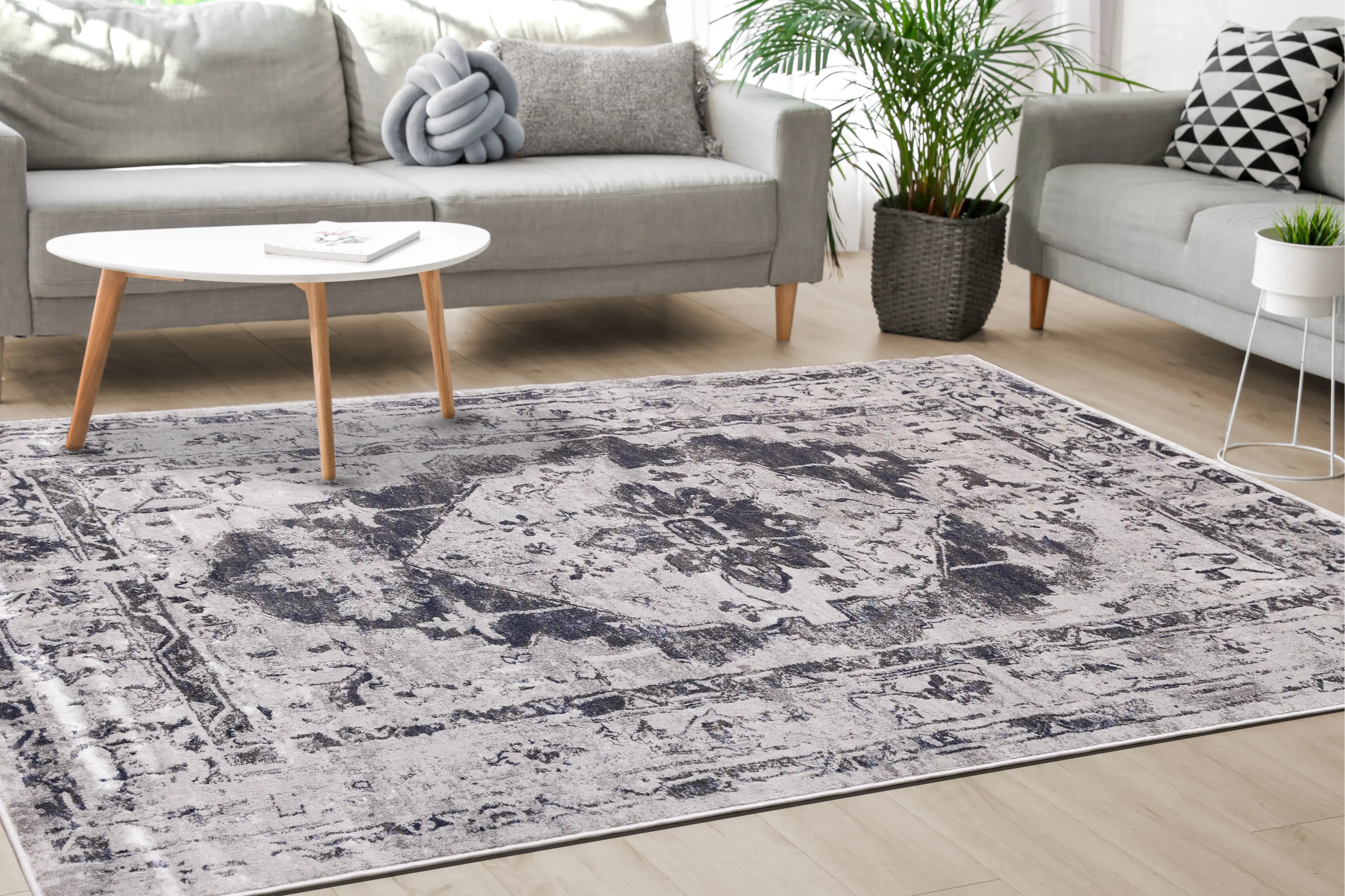 Chorus 5 x 8 Elegant Gray Blue Area Rug-3