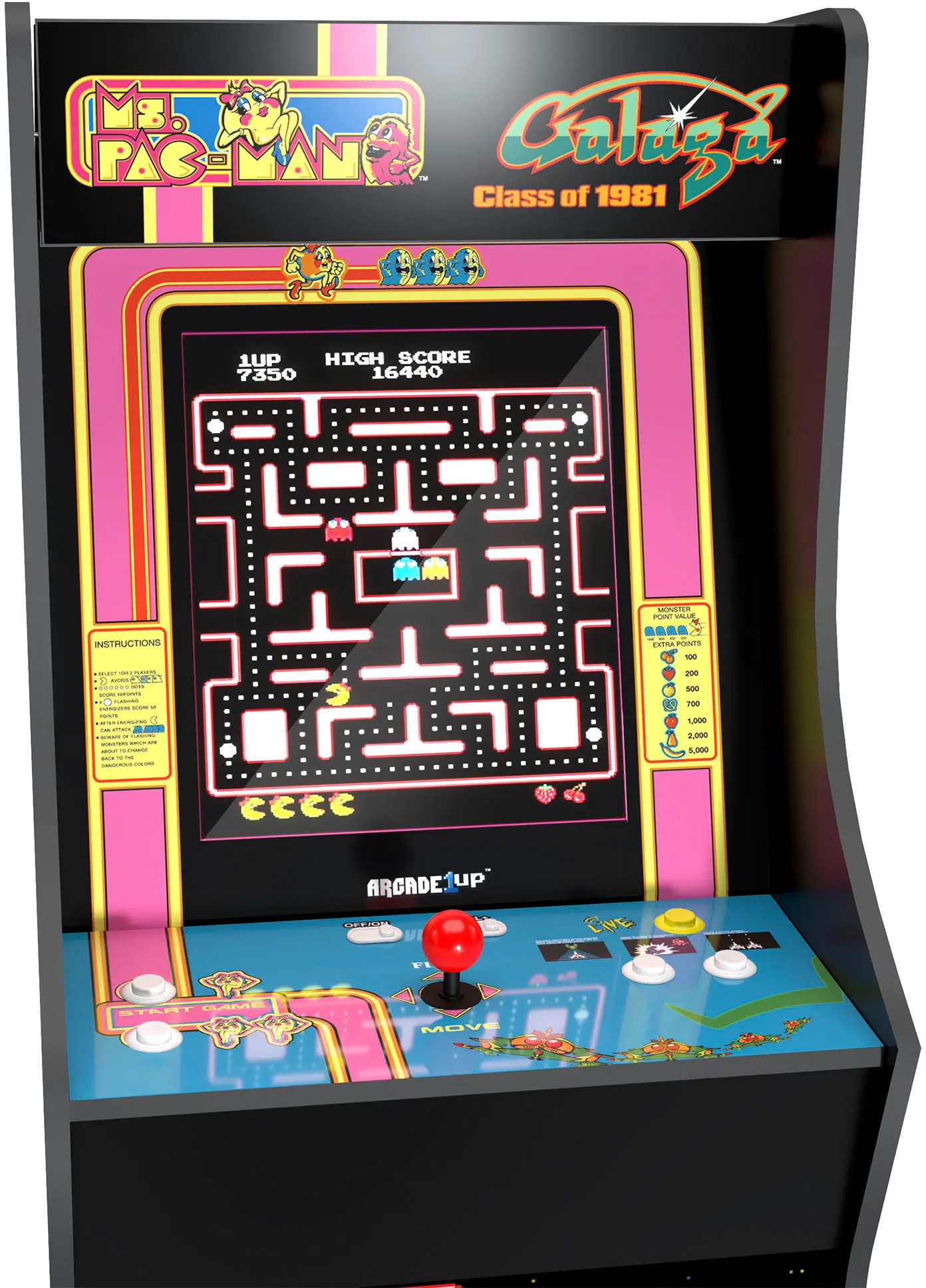 195570004074 Arcade 1Up Ms. Pacman & Galaga 1981 Edition 40th Anniversary Arcade-5