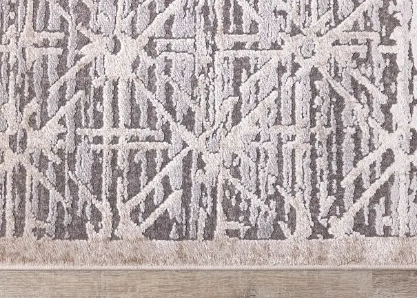 Chorus 5 x 8 Art Deco Gray Beige Area Rug-8