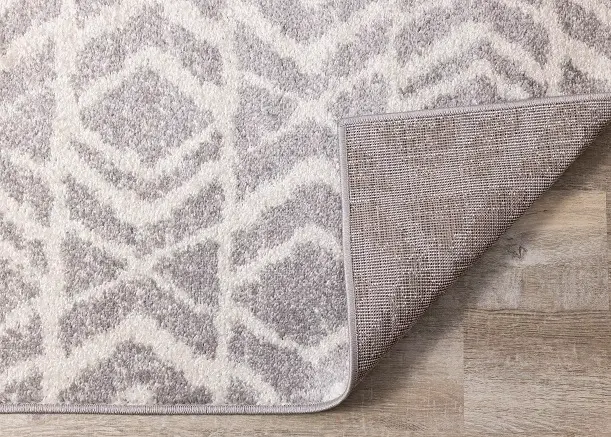 Focus 5 x 8 Contemporary Gray White Area Rug-5