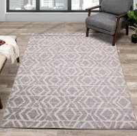 Focus 8 x 11 Contemporary Gray White Area Rug