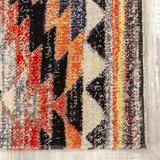 Sara 8' x 11' Tribal Red Orange Area Rug-5