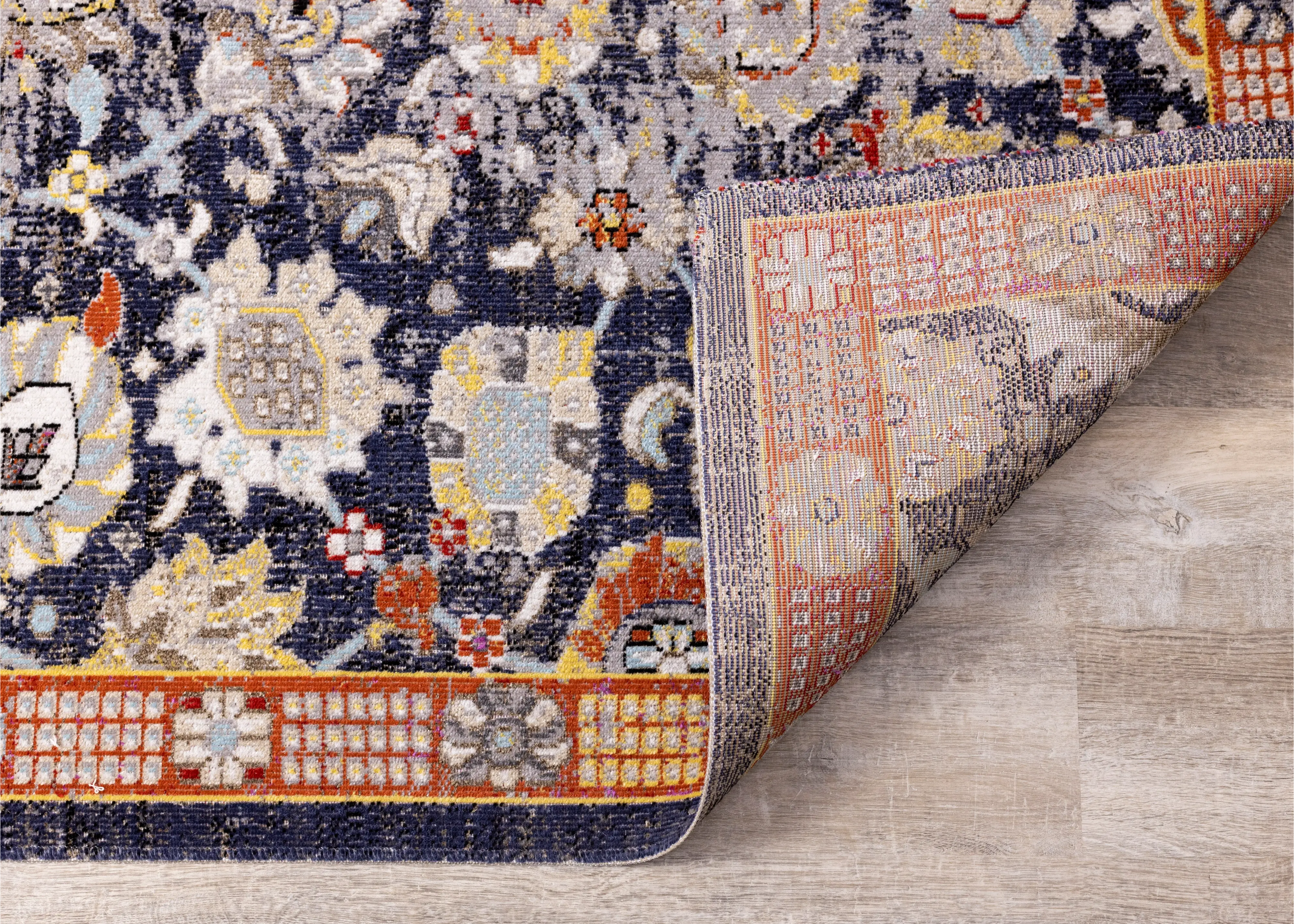 Sara 5' x 8' Elegant Navy Blue Area Rug-6