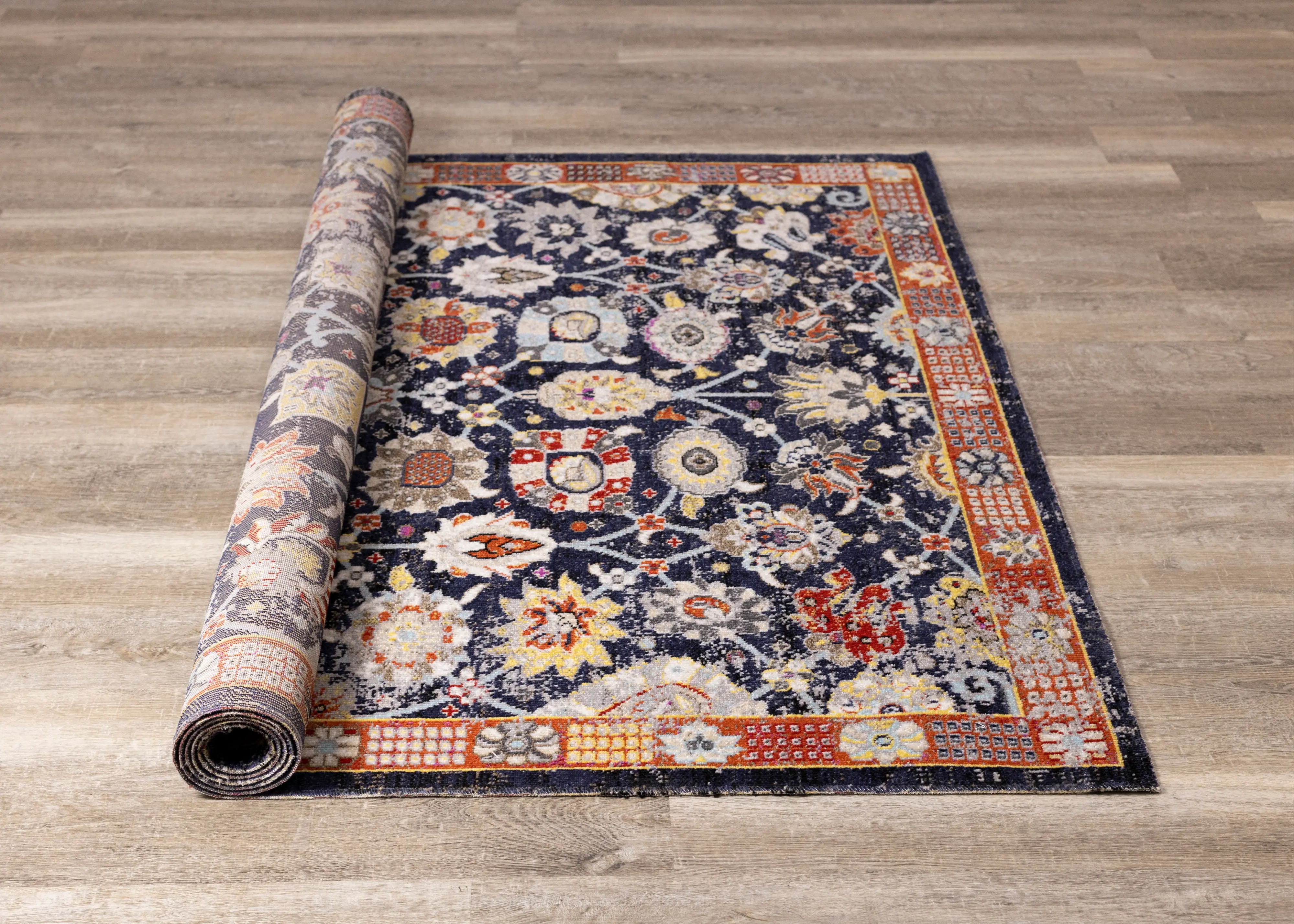Sara 5' x 8' Elegant Navy Blue Area Rug-7