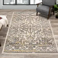 Calabar 5' x 8' Cream Gray Area Rug