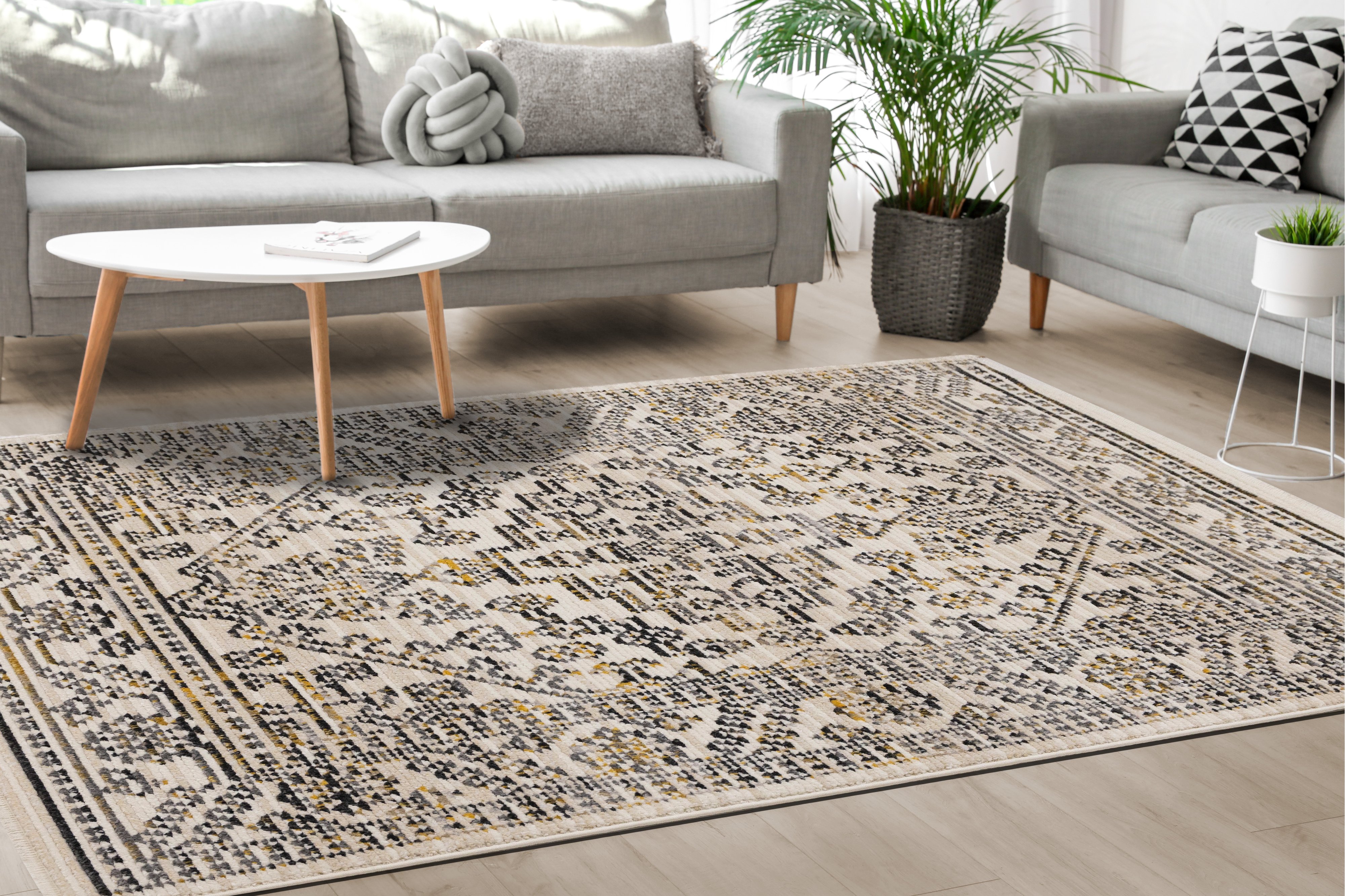 Calabar 8' x 10' Cream Gray Area Rug-2