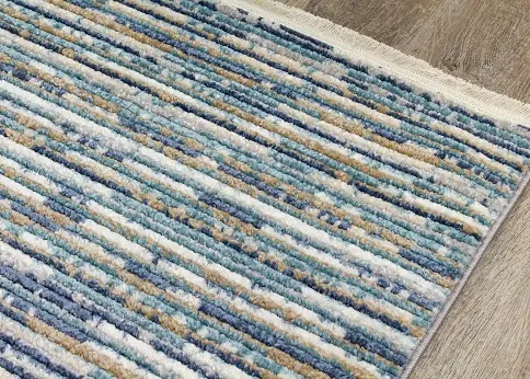 Calabar 5' x 8' Contemporary Blue White Area Rug-4