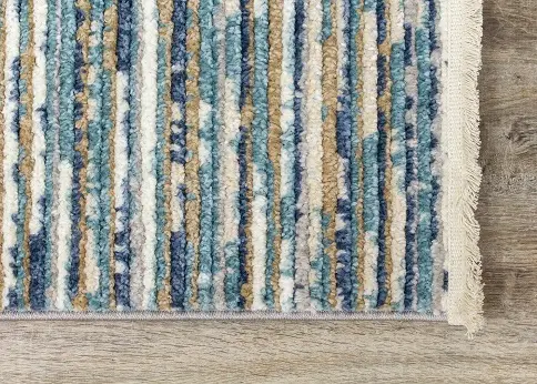 Calabar 5' x 8' Contemporary Blue White Area Rug-5