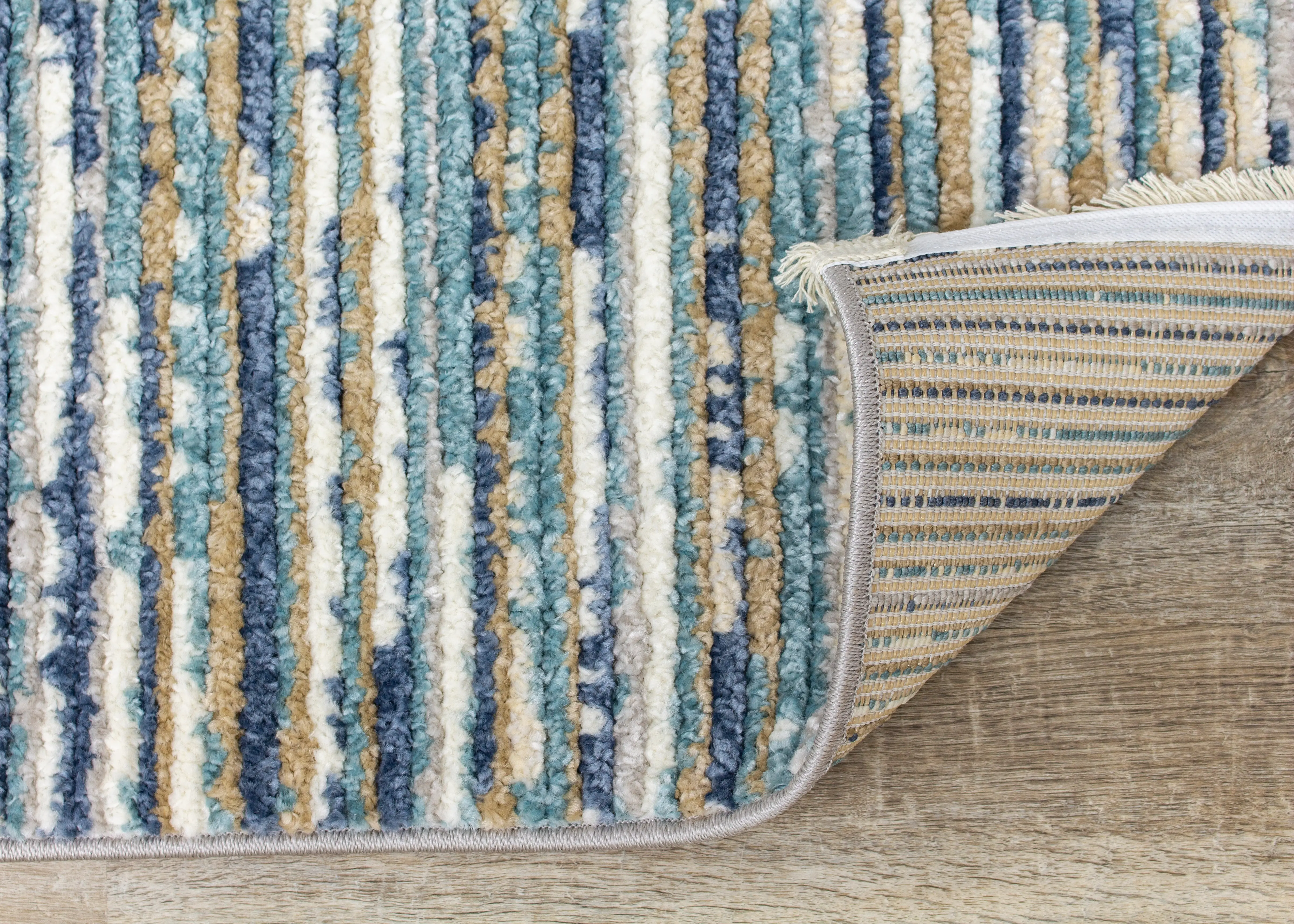 Calabar 5' x 8' Contemporary Blue White Area Rug-6