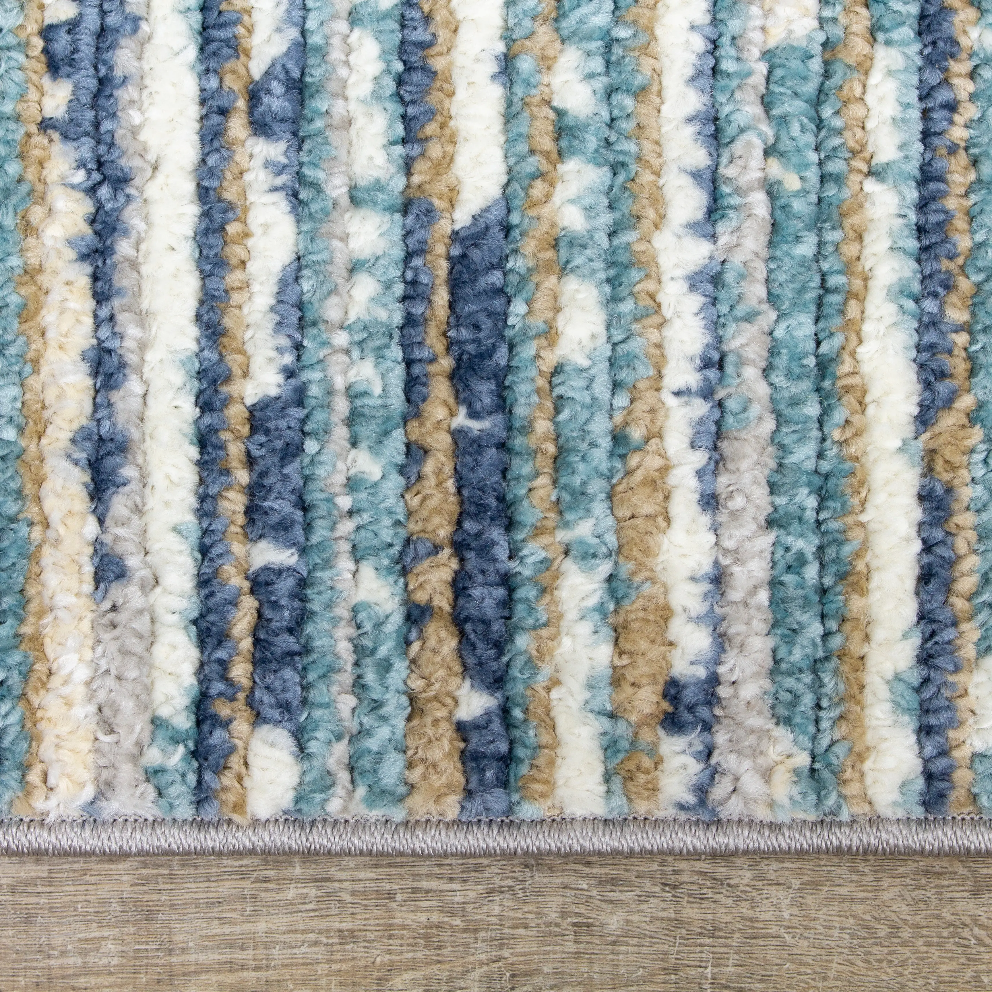 Calabar 5' x 8' Contemporary Blue White Area Rug-8