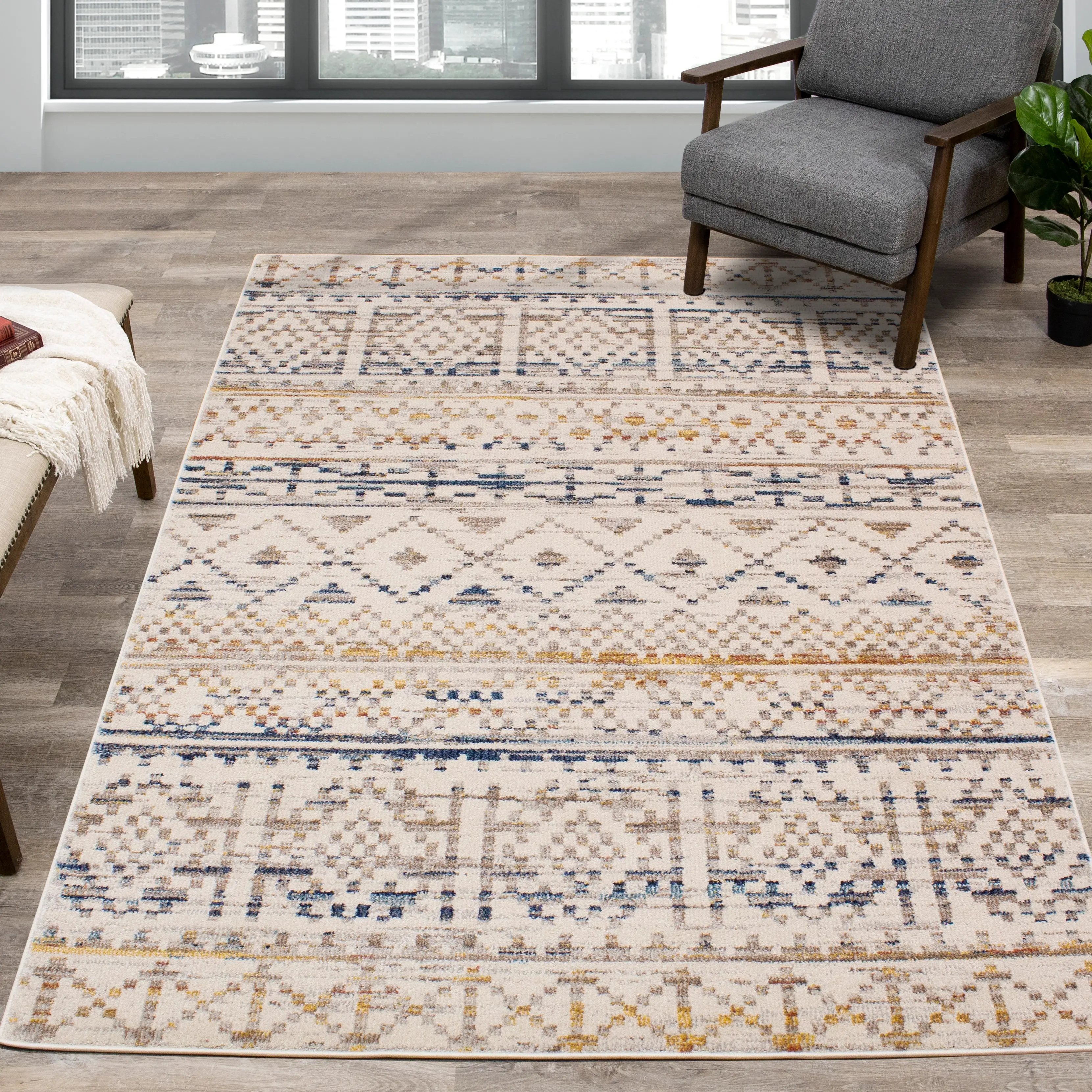 Mimosa 8 x 11 Moroccan Cream Area Rug-2