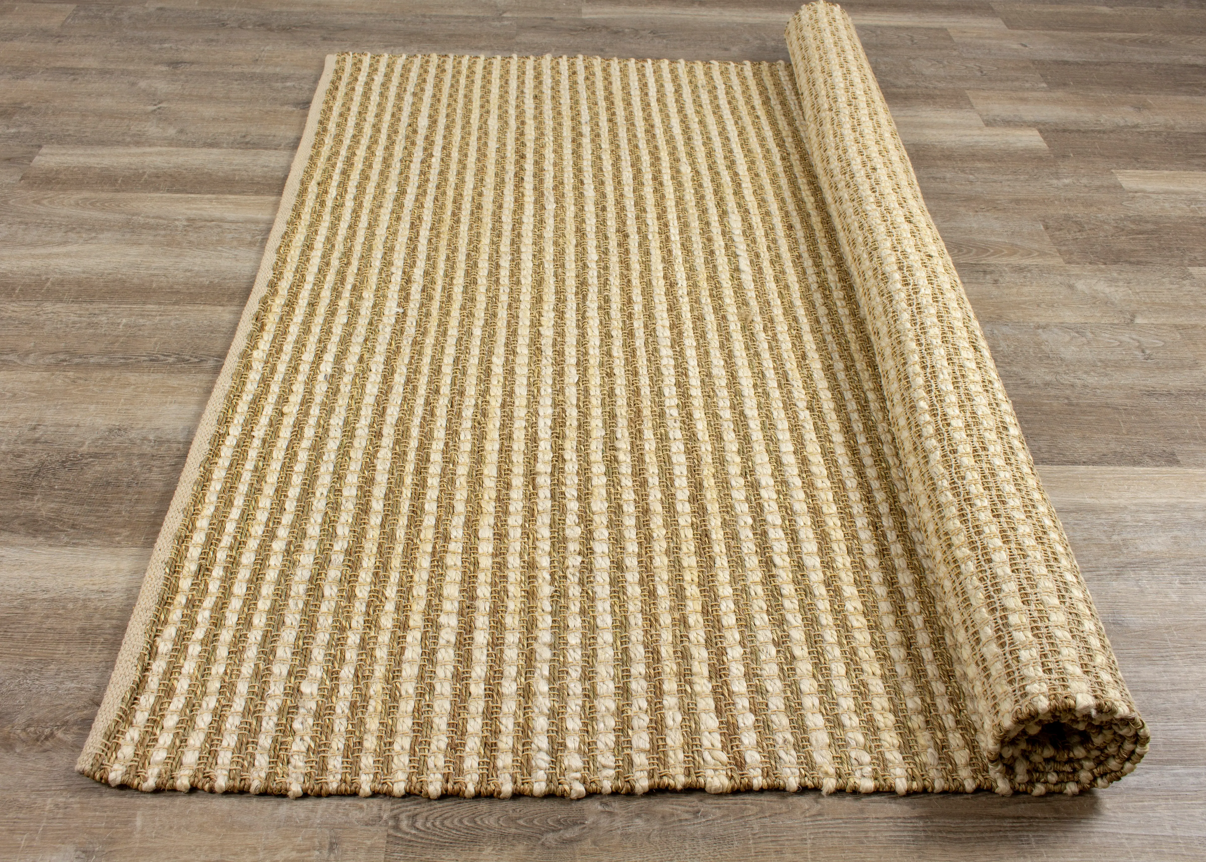 Naturals 5 x 8 Striped Beige Area Rug-7