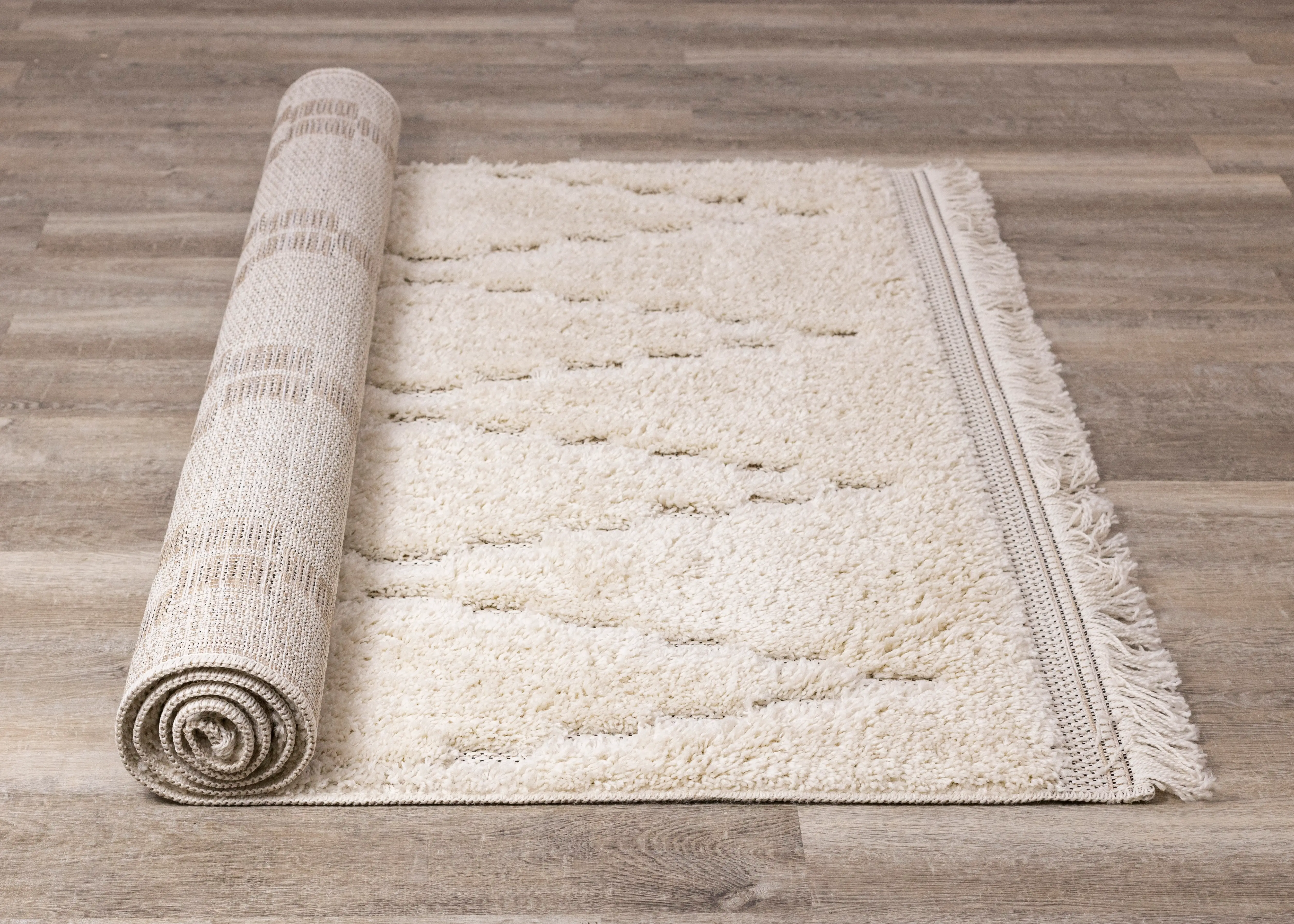 Novato 2 x 4 Chic Cream Shag Rug-7
