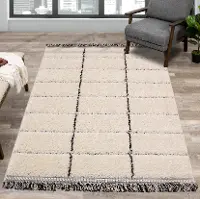 Novato 5 x 8 Contemporary Square Cream Shag Rug