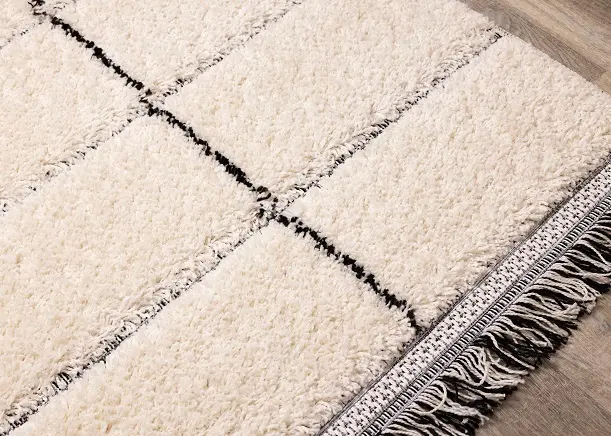 Novato 8 x 11 Contemporary Square Cream Shag Rug-3