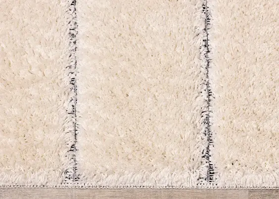 Novato 8 x 11 Contemporary Square Cream Shag Rug-7