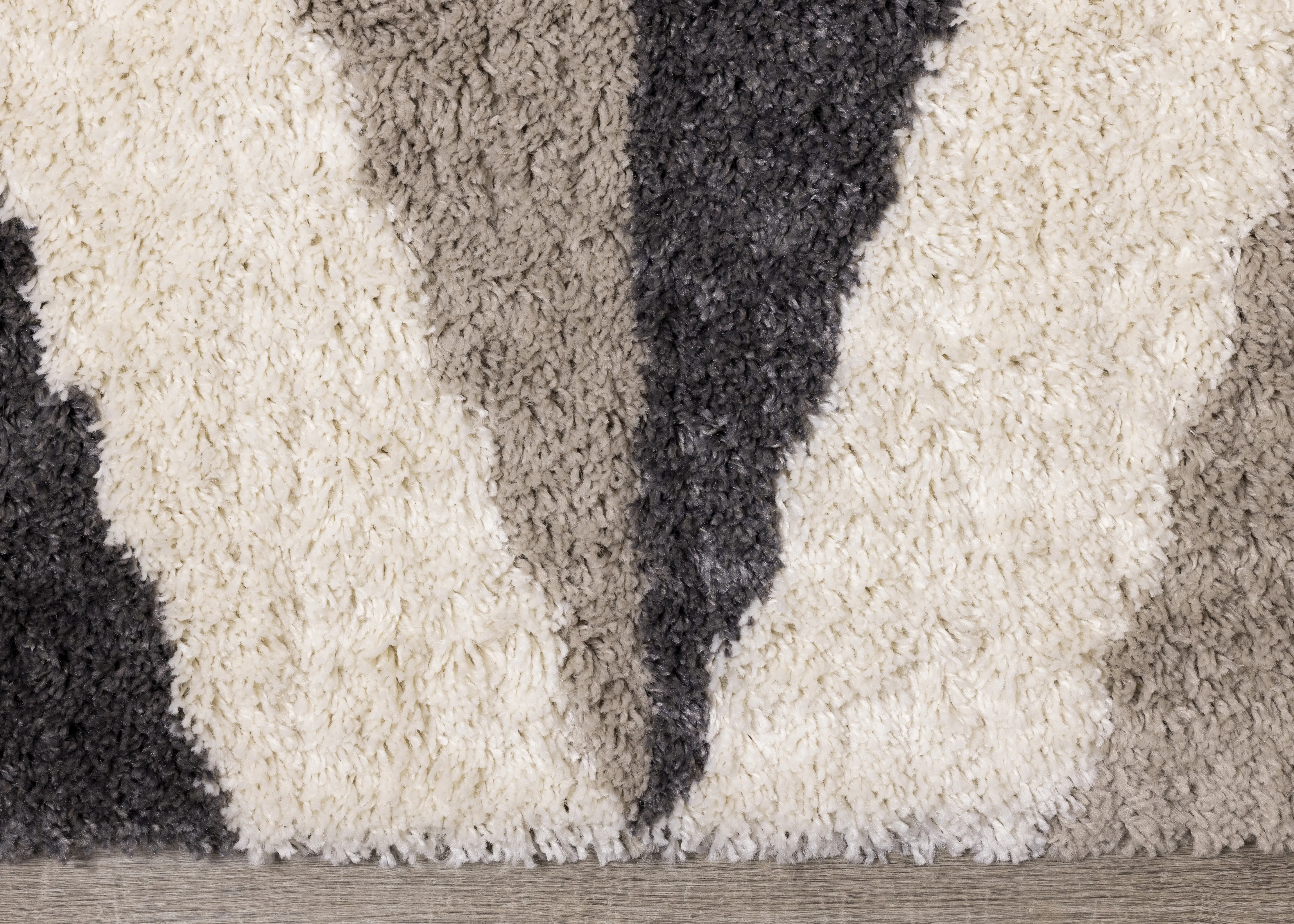 Rondo 2 x 4 Abstract Beige Cream Shag Rug-8
