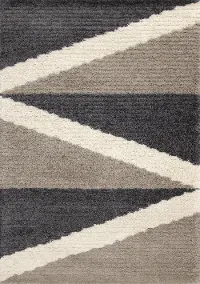Rondo 8 x 11 Abstract Beige Cream Shag Rug