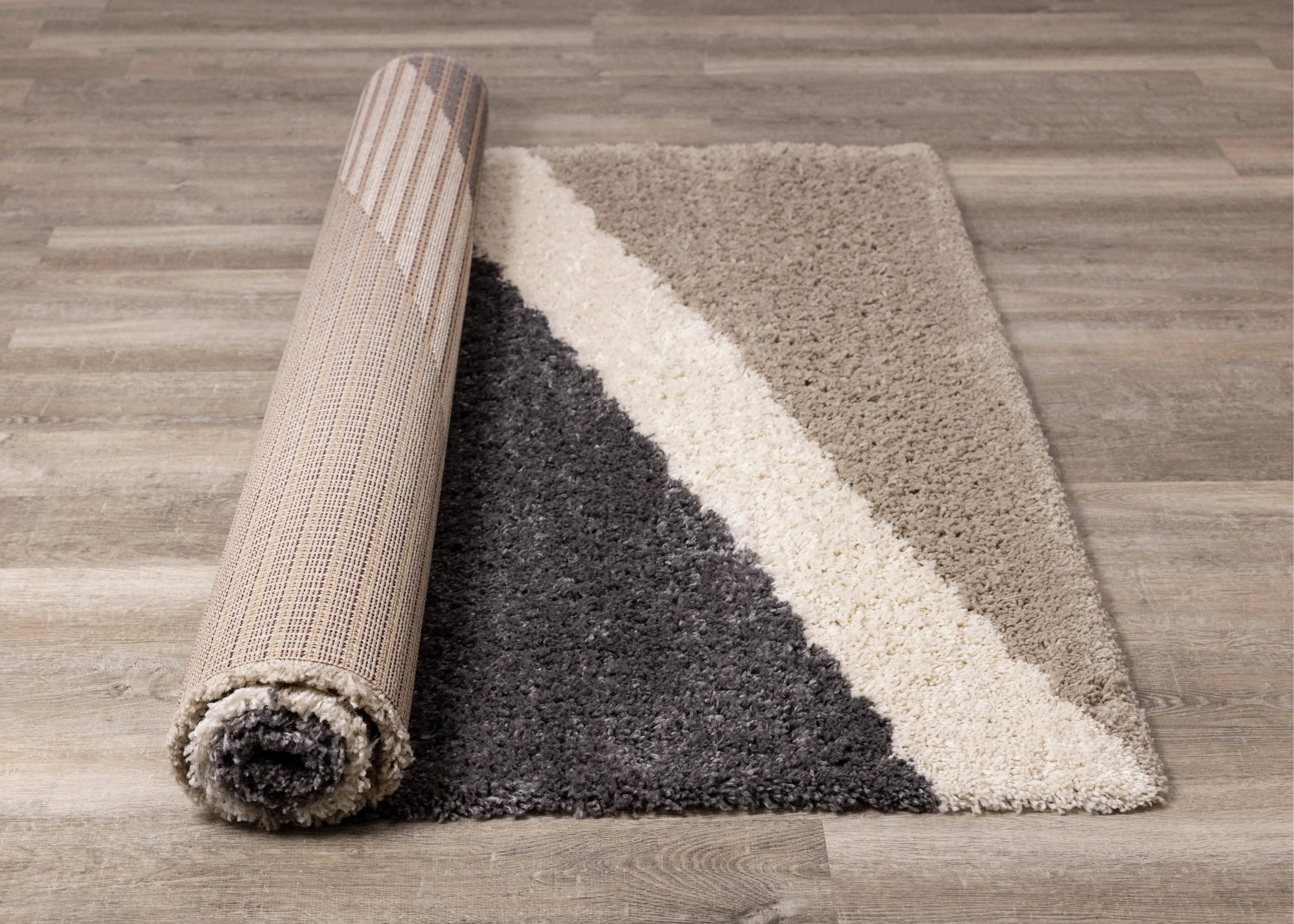 Rondo 8 x 11 Abstract Beige Cream Shag Rug-7