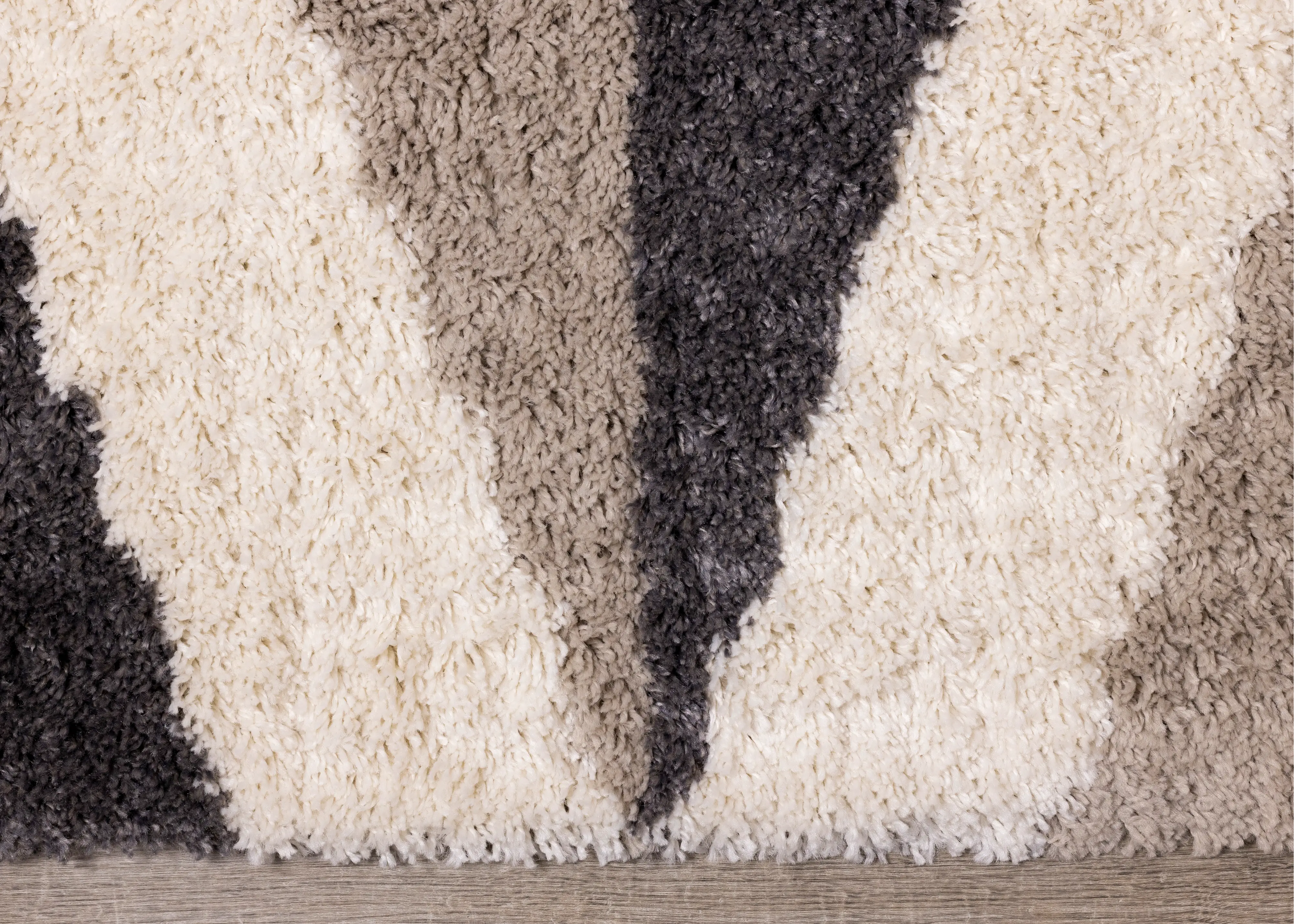 Rondo 8 x 11 Abstract Beige Cream Shag Rug-8