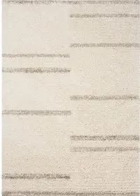 Rondo 8 x 11 Striped Cream Shag Rug