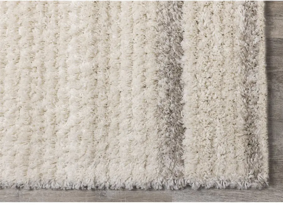 Rondo 8 x 11 Striped Cream Shag Rug-5
