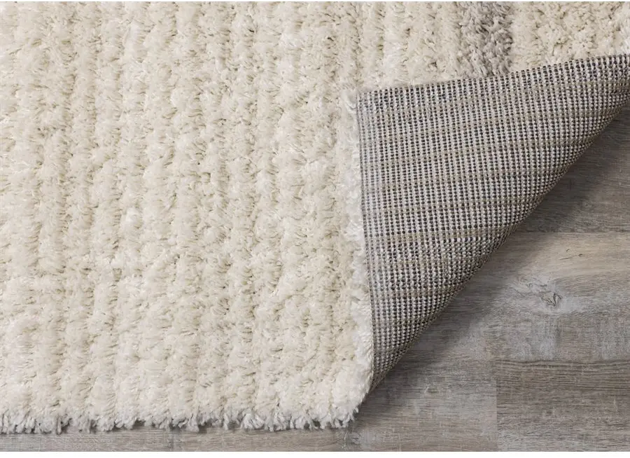 Rondo 8 x 11 Striped Cream Shag Rug-6