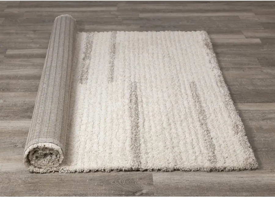Rondo 8 x 11 Striped Cream Shag Rug-7