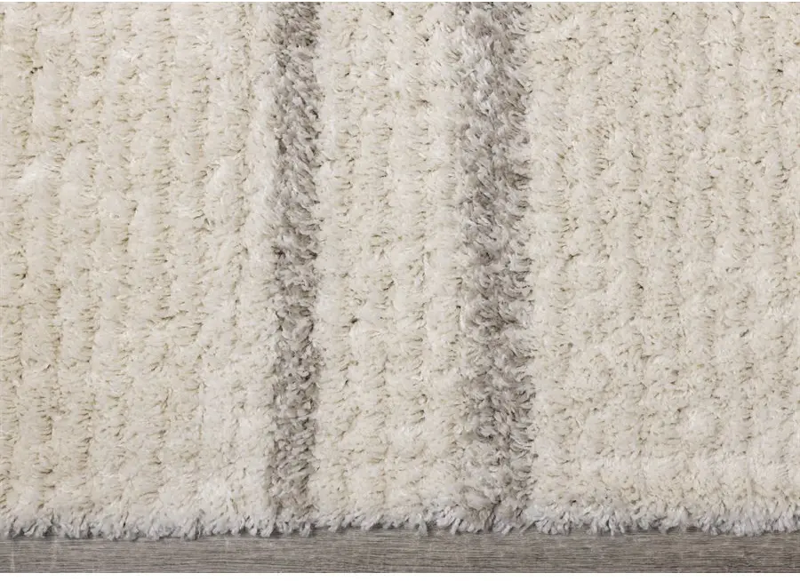 Rondo 8 x 11 Striped Cream Shag Rug-8