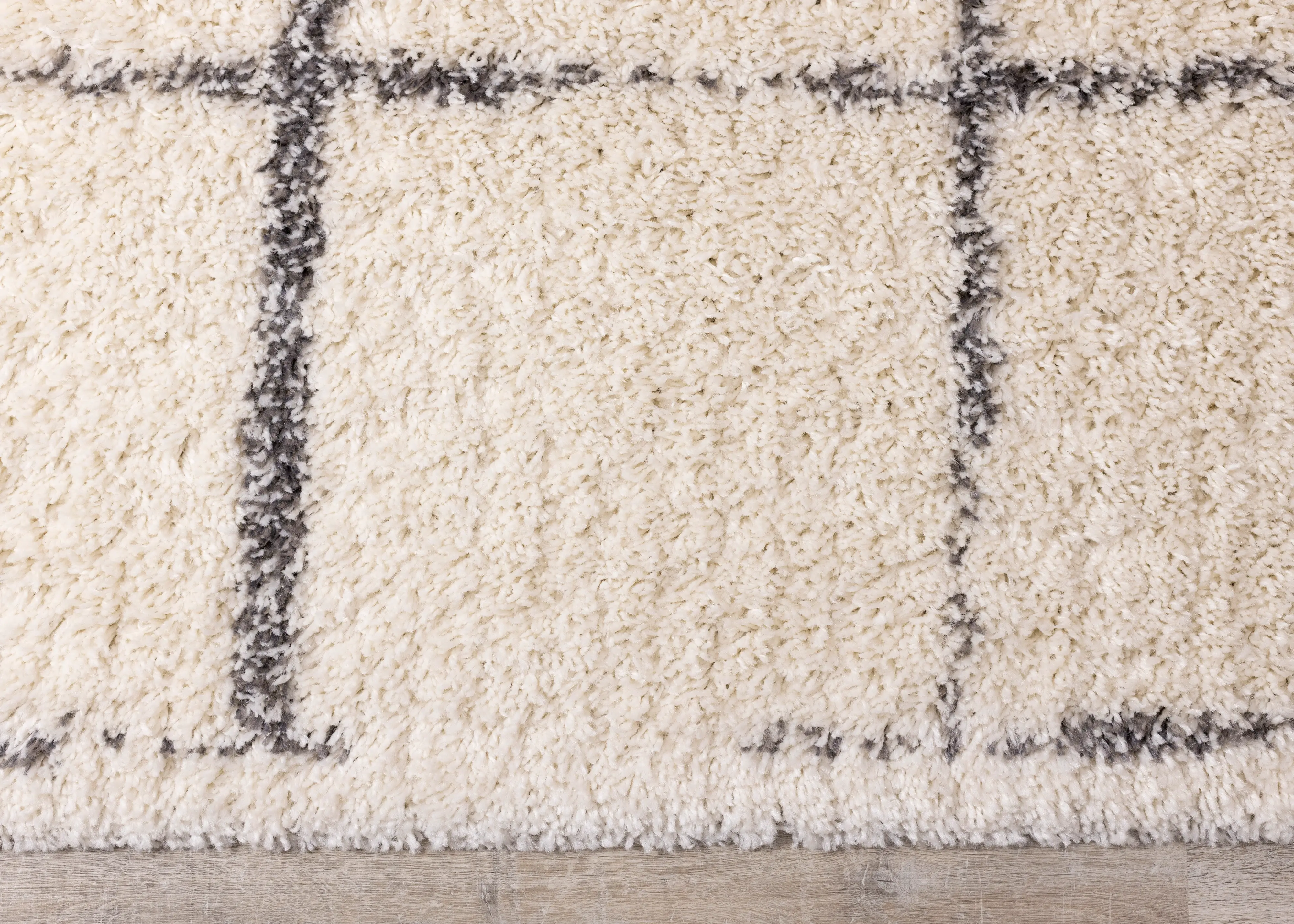 Rondo 5 x 8 Block Cream Gray Shag Rug-7