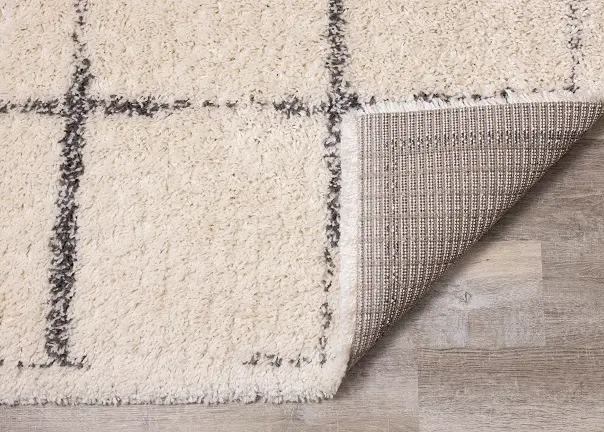 Rondo 8 x 11 Block Cream Gray Shag Rug-5