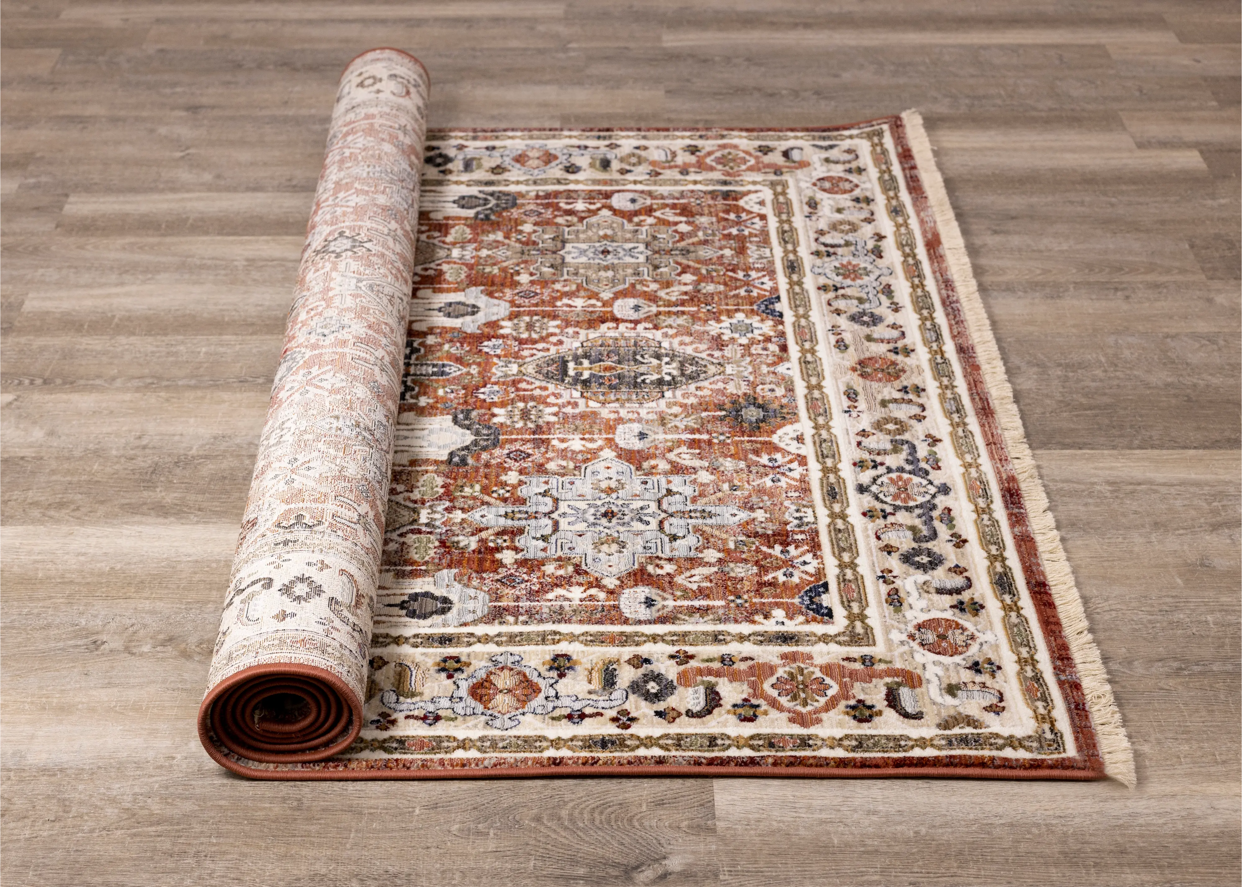 Samira 5 x 8 Orange Multicolor Area Rug-7