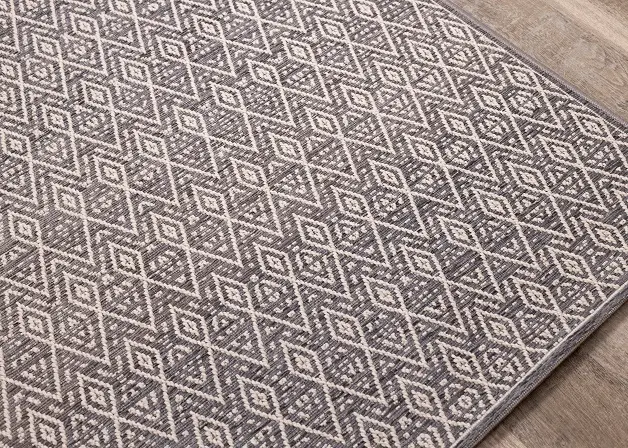 Vista 5 x 8 Diamond Gray Cream Area Rug-5