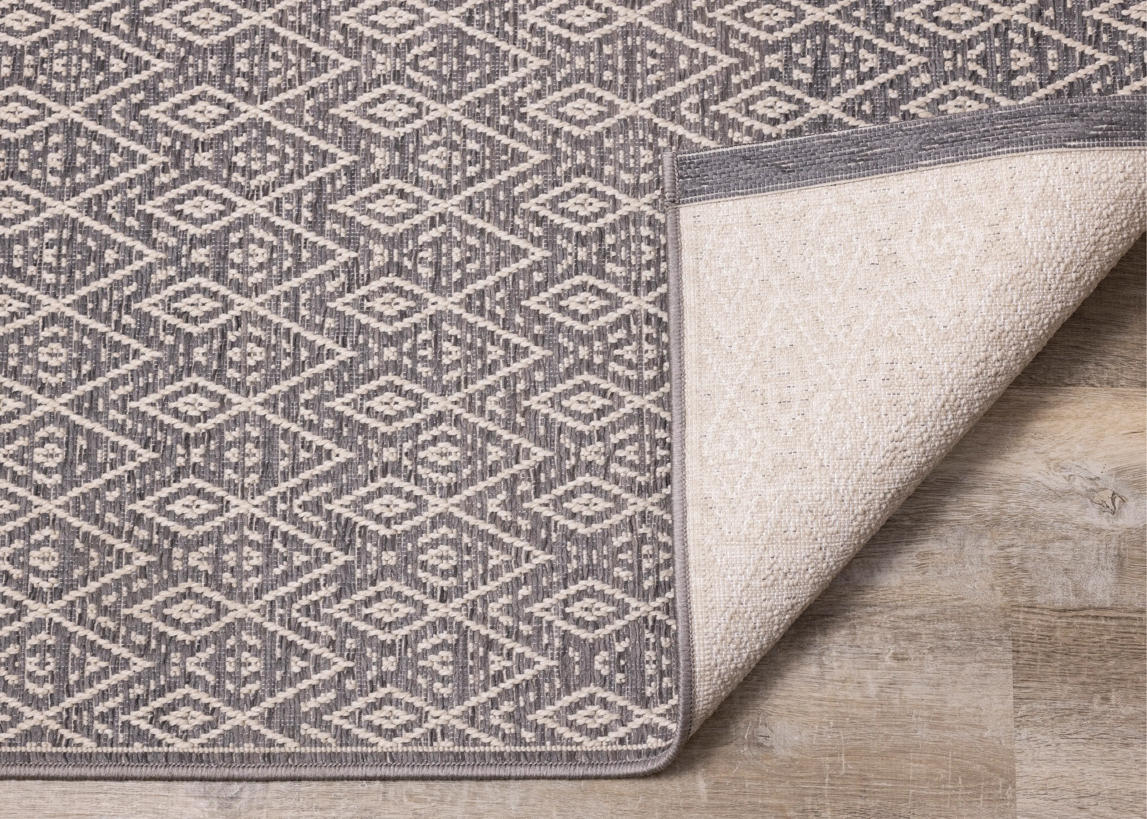 Vista 5 x 8 Diamond Gray Cream Area Rug-7