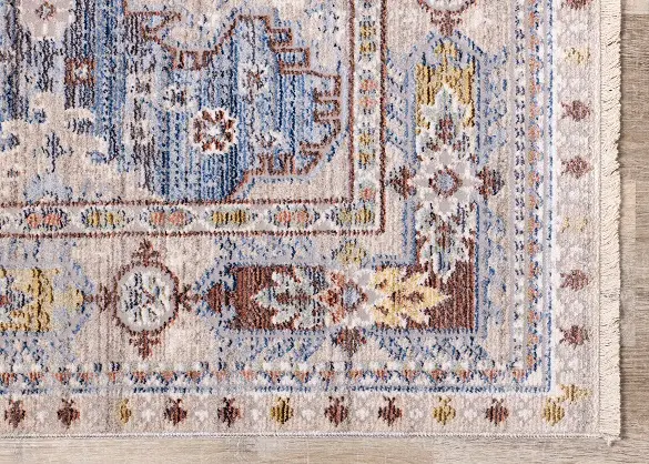 Monaco 5 x 8 Border Gray Blue Area Rug-5