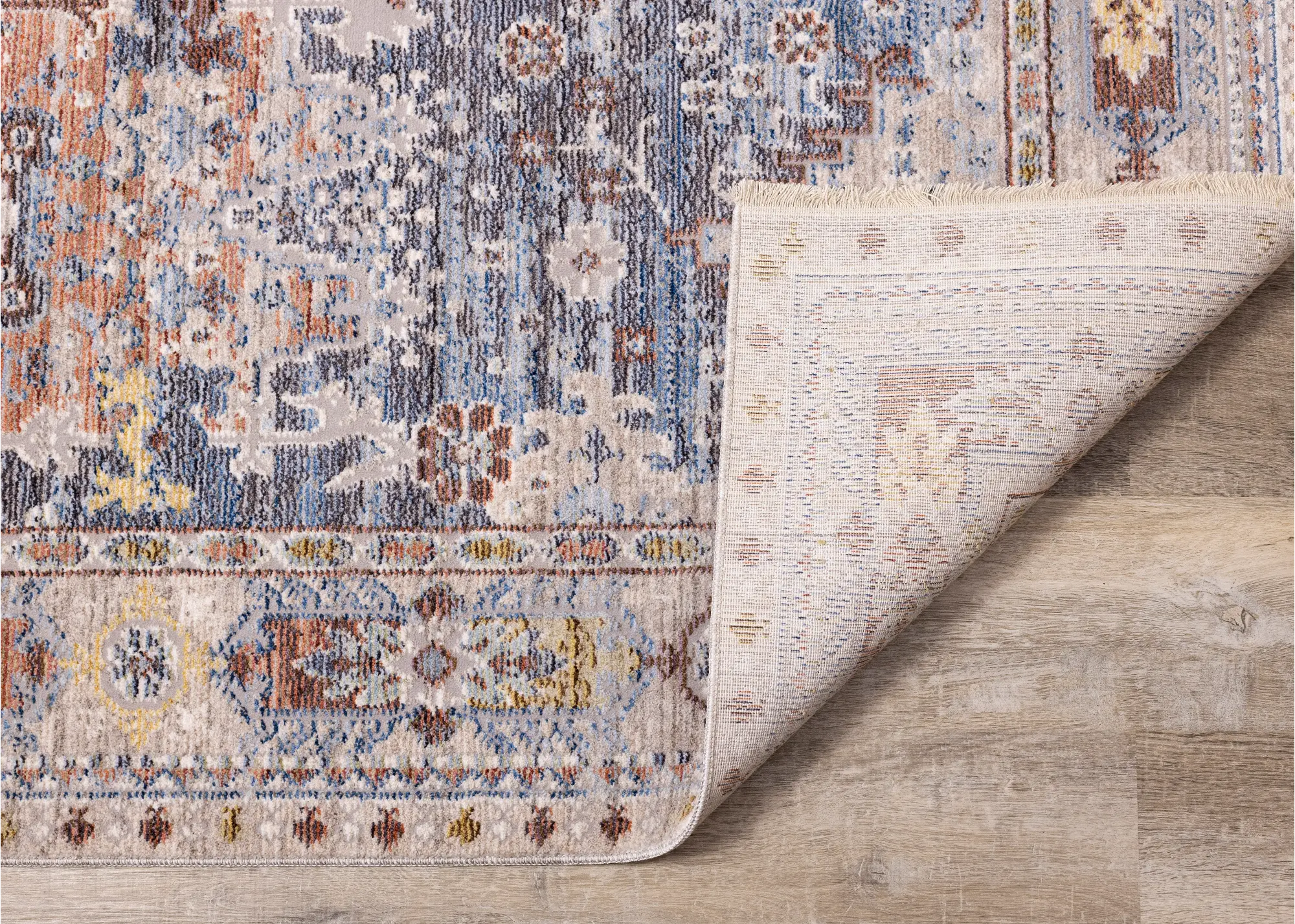 Monaco 5 x 8 Border Gray Blue Area Rug-6