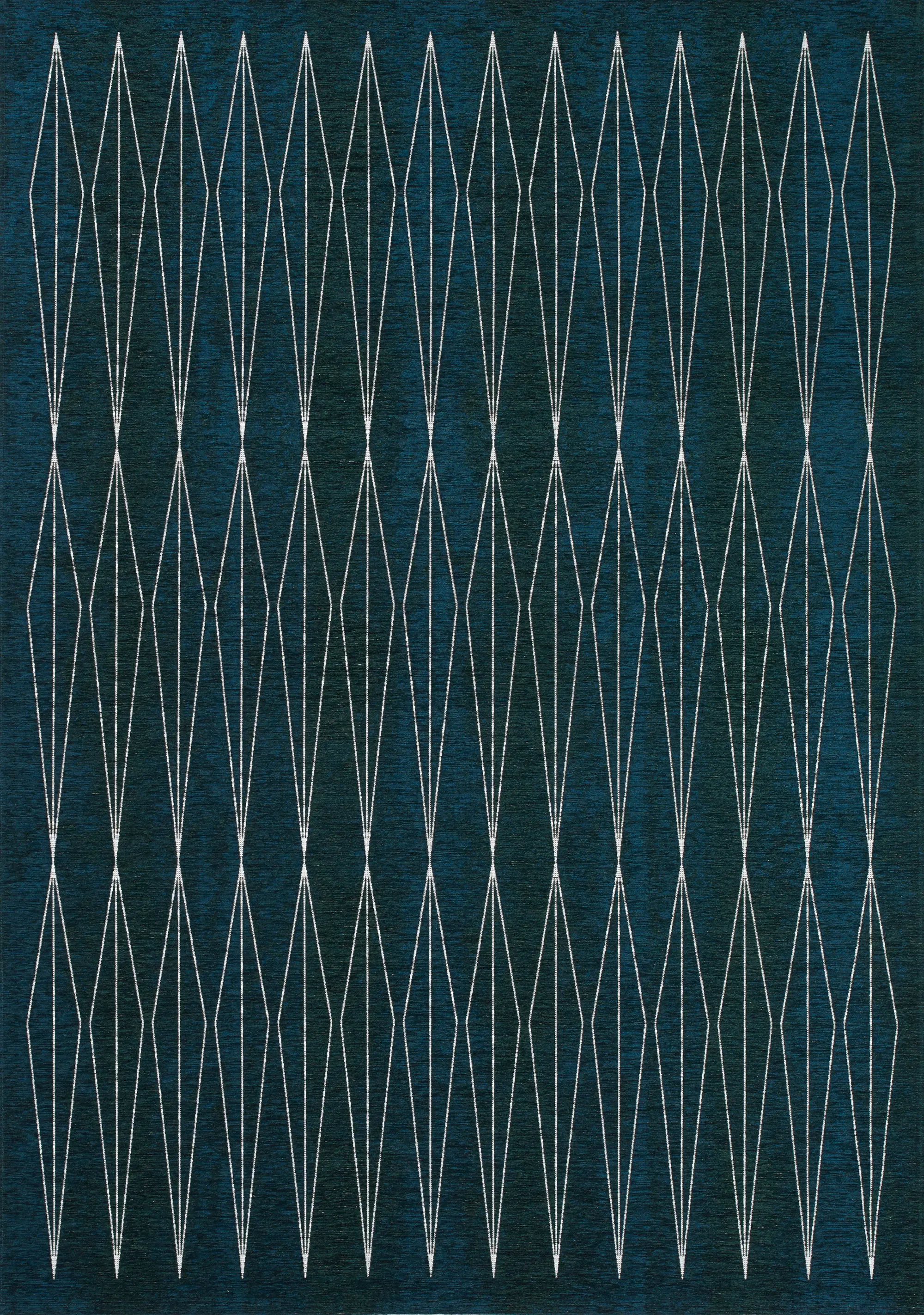 Cathedral 5 x 8 Mid-Century Modern Teal Area Rug-1