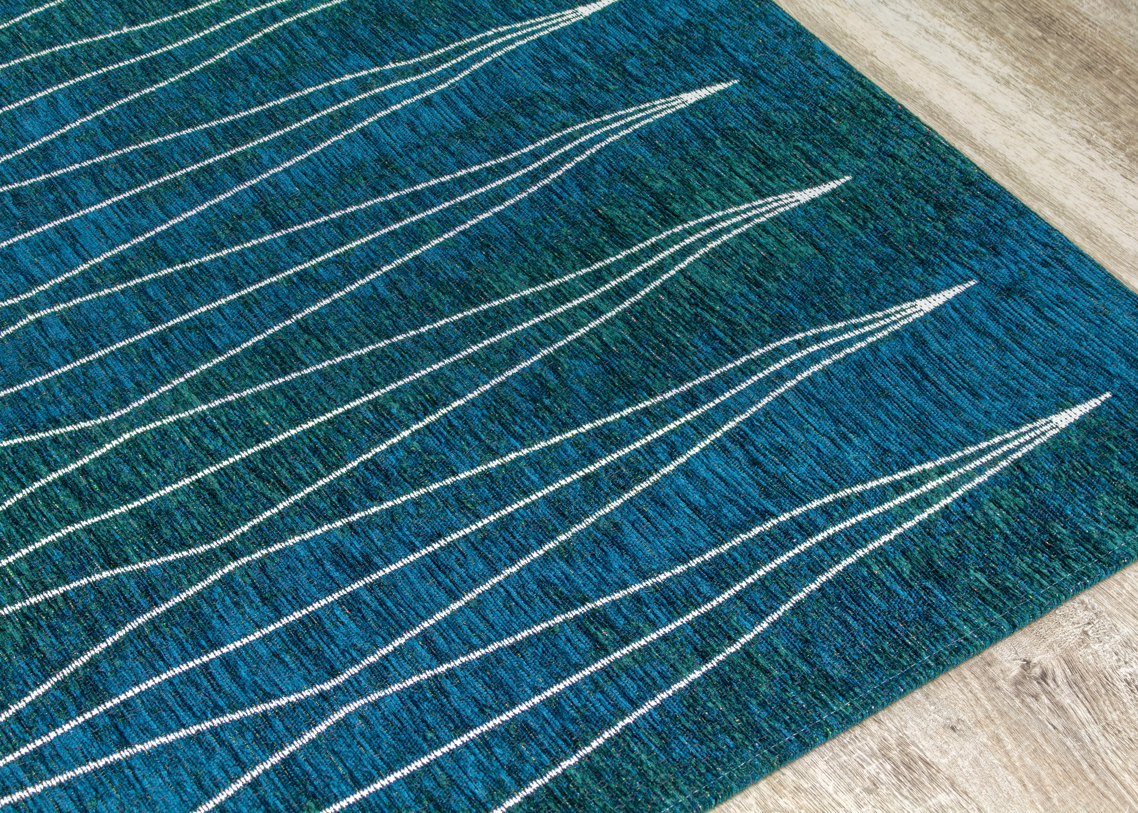 Cathedral 5 x 8 Mid-Century Modern Teal Area Rug-3