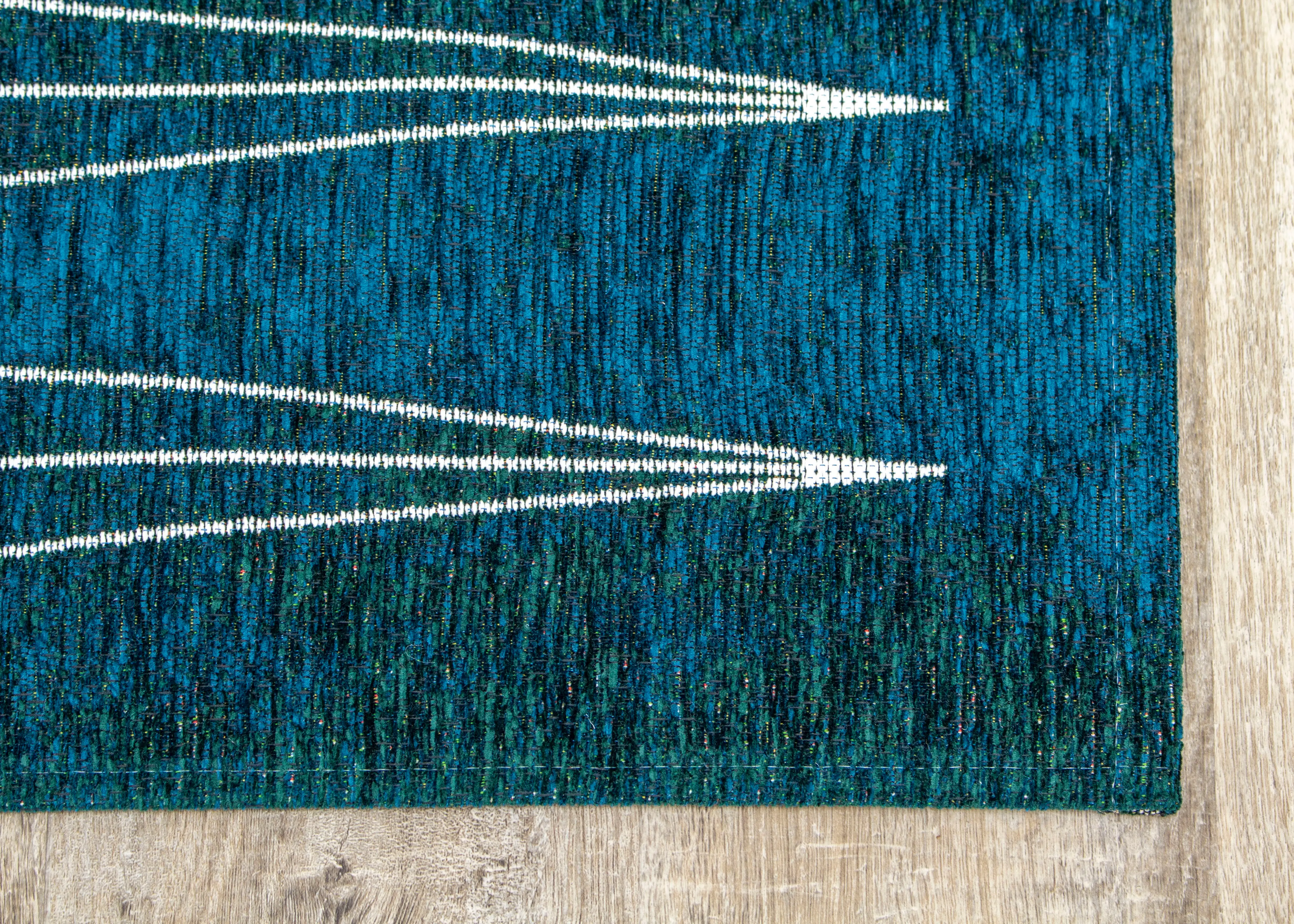 Cathedral 5 x 8 Mid-Century Modern Teal Area Rug-4