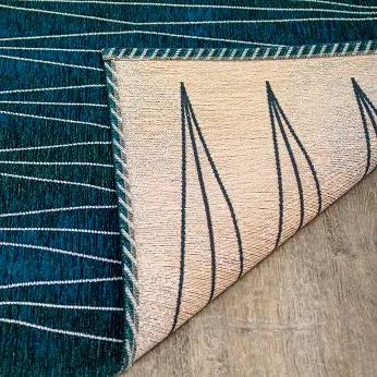Cathedral 5 x 8 Mid-Century Modern Teal Area Rug-5