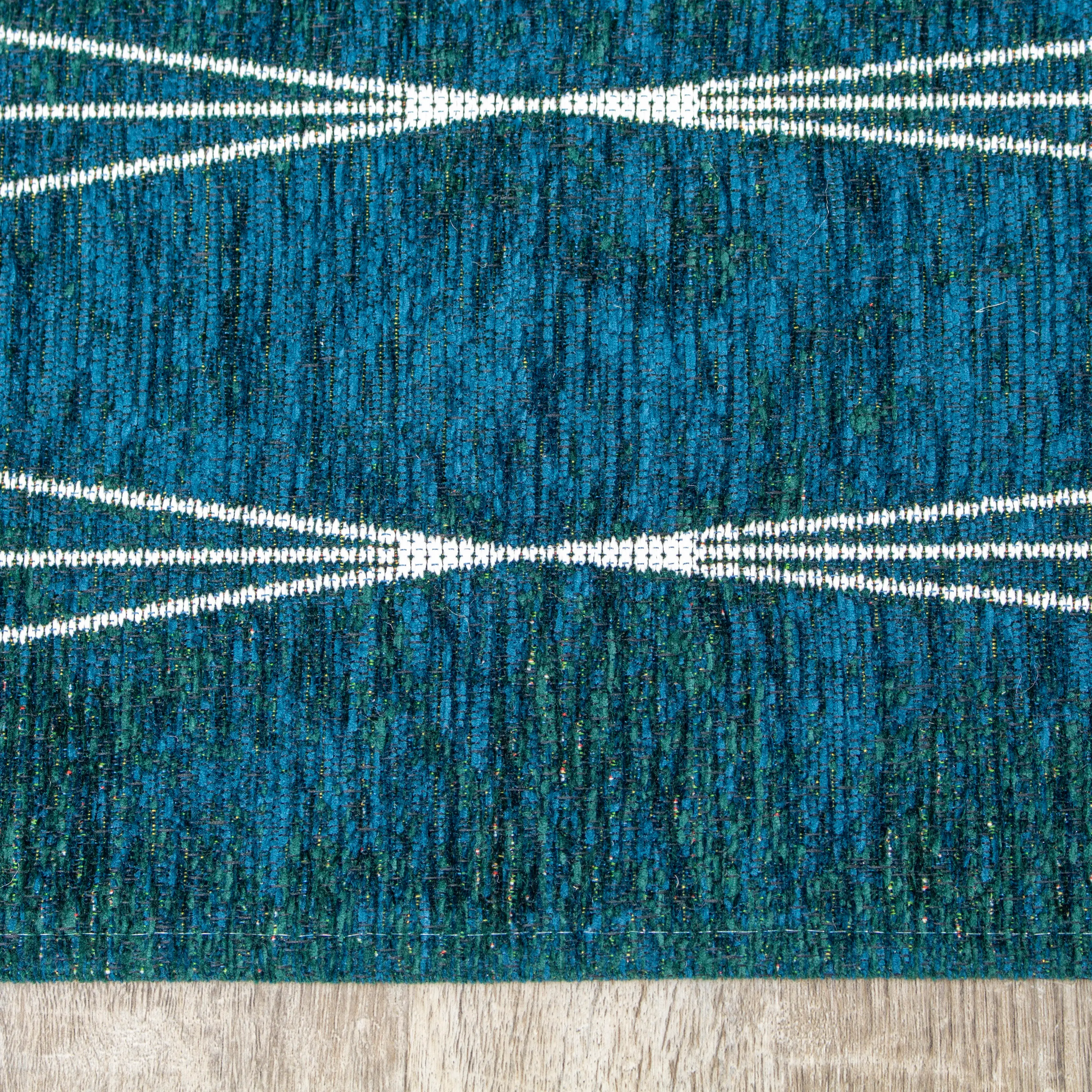 Cathedral 5 x 8 Mid-Century Modern Teal Area Rug-7