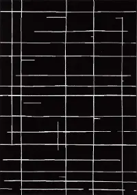 Ice 5 x 8 Striped Black and White Area Rug
