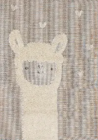 Kids 2 x 4 Llama Beige Area Rug