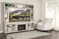 Avery Loft 97 Fireplace Entertainment Center with Hutch